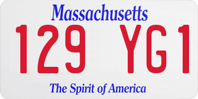MA license plate 129YG1