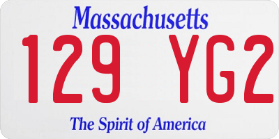 MA license plate 129YG2