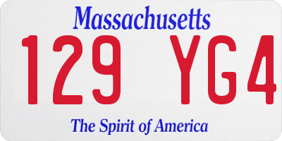 MA license plate 129YG4
