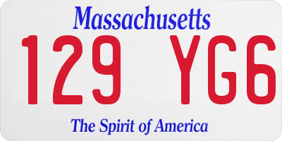 MA license plate 129YG6