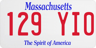 MA license plate 129YI0
