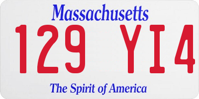 MA license plate 129YI4