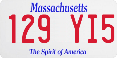 MA license plate 129YI5