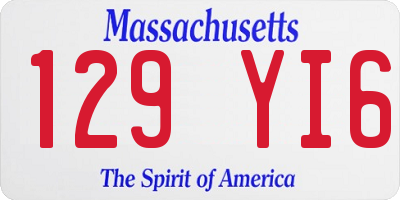 MA license plate 129YI6