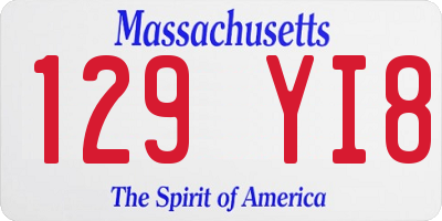 MA license plate 129YI8