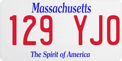 MA license plate 129YJ0