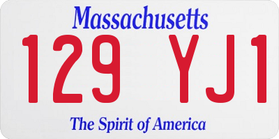 MA license plate 129YJ1