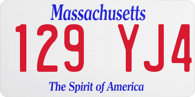 MA license plate 129YJ4