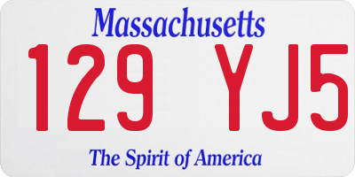 MA license plate 129YJ5