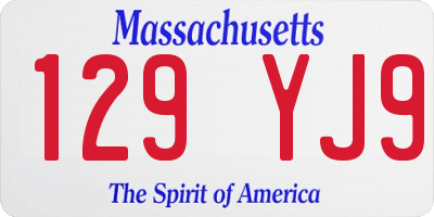 MA license plate 129YJ9