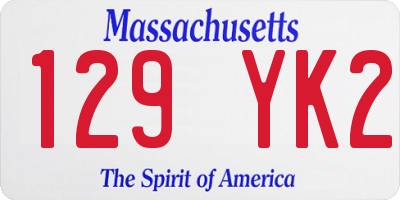 MA license plate 129YK2