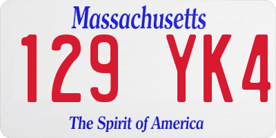 MA license plate 129YK4