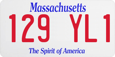 MA license plate 129YL1