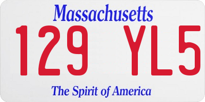 MA license plate 129YL5