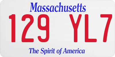 MA license plate 129YL7