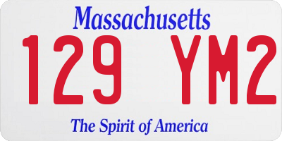 MA license plate 129YM2