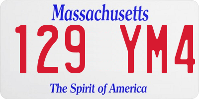 MA license plate 129YM4