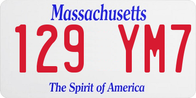 MA license plate 129YM7