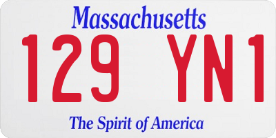 MA license plate 129YN1