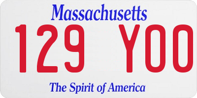 MA license plate 129YO0