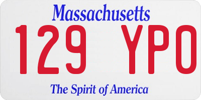 MA license plate 129YP0