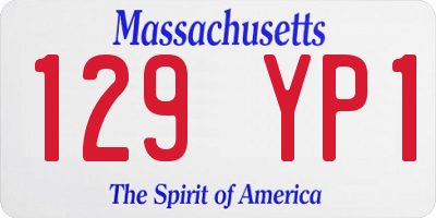 MA license plate 129YP1