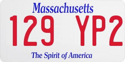 MA license plate 129YP2