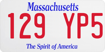 MA license plate 129YP5