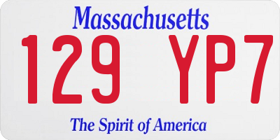 MA license plate 129YP7