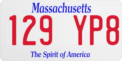 MA license plate 129YP8