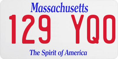MA license plate 129YQ0