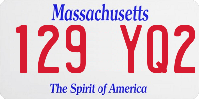 MA license plate 129YQ2