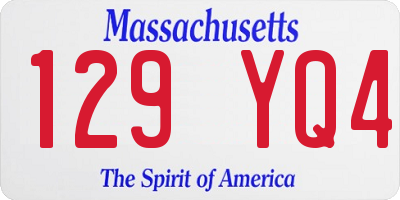 MA license plate 129YQ4