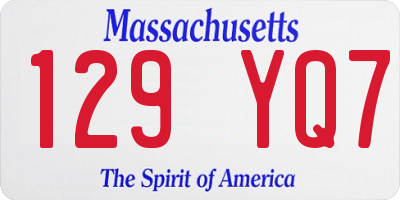 MA license plate 129YQ7