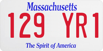 MA license plate 129YR1