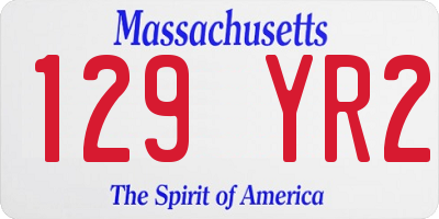 MA license plate 129YR2