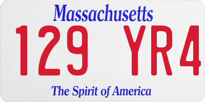 MA license plate 129YR4