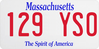 MA license plate 129YS0