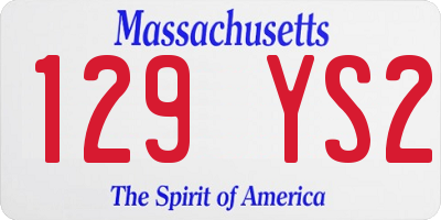 MA license plate 129YS2