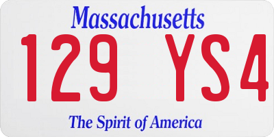 MA license plate 129YS4