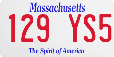 MA license plate 129YS5