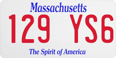 MA license plate 129YS6