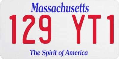 MA license plate 129YT1
