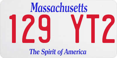 MA license plate 129YT2