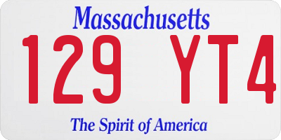 MA license plate 129YT4