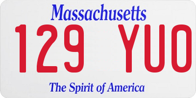 MA license plate 129YU0