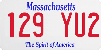 MA license plate 129YU2