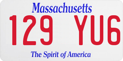 MA license plate 129YU6