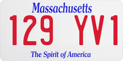 MA license plate 129YV1