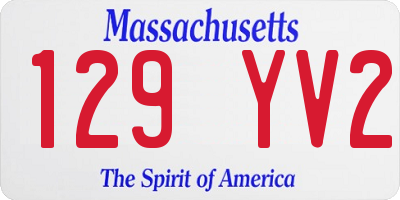 MA license plate 129YV2